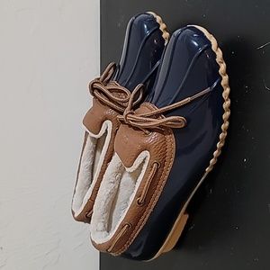 JBUBy Jambu, Woodbury Waterproof Duck shoes. Women's size 6. Navy blue/Brown